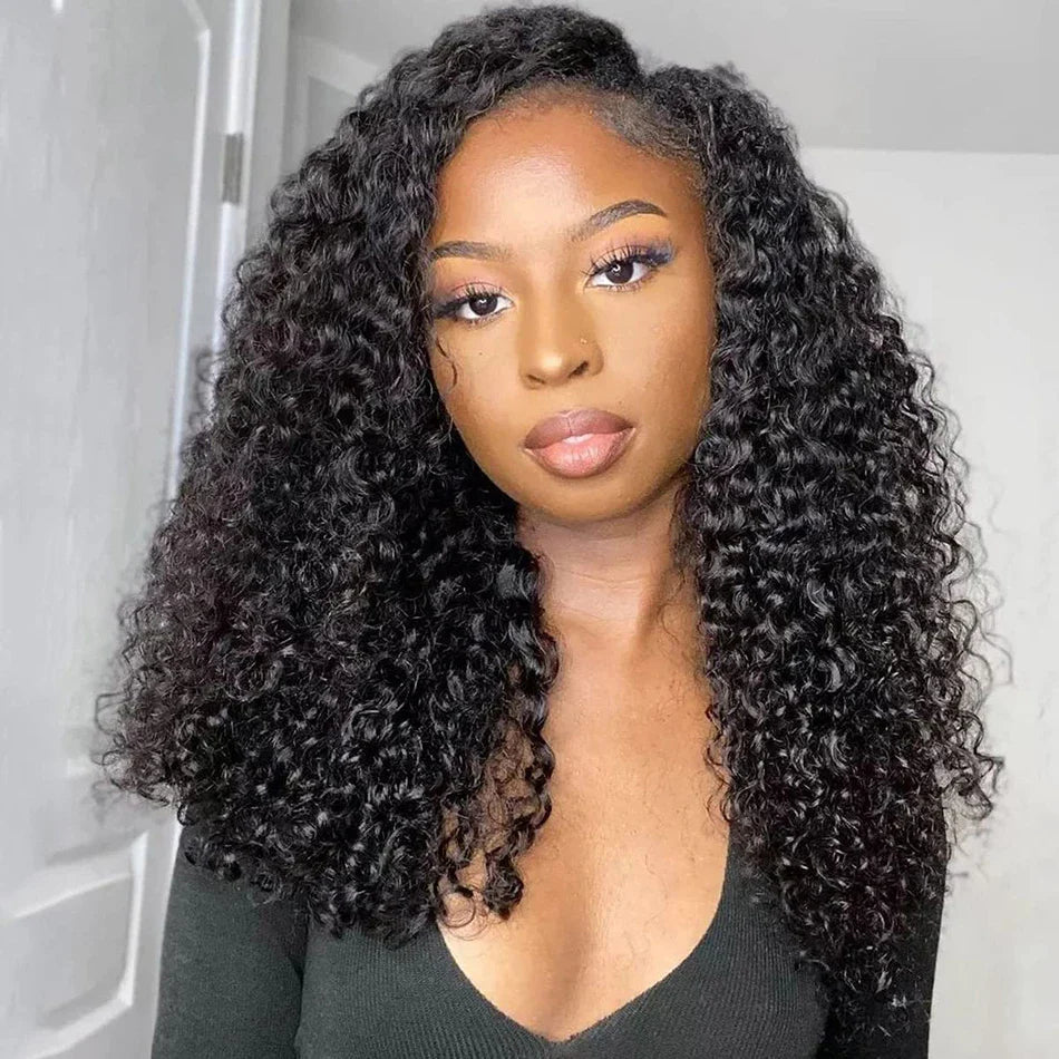 12A Ombre Double Drawn Hair Afro Kinky Curly Lace Frontal Wigs 13x4 HD Lace Bouncy Curly Wear and Go Glueless Wigs Pre Plucked
