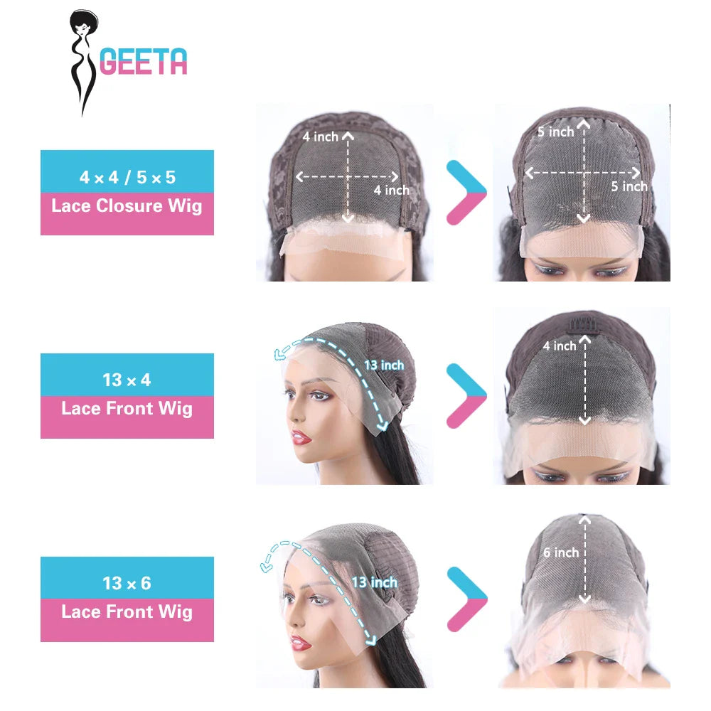 Geeta 13X6 Chocolate Brown Lace Front Wig 200% Pre Plucked Pre Plucked Pre Bleached Bone Straight Human Hair Wigs For Women